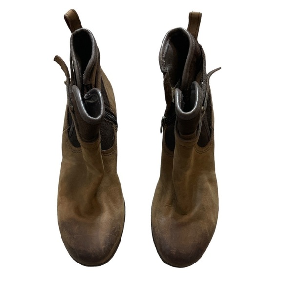 UGG Brown Suede Wedge Ankle Boots - Picture 2 of 6